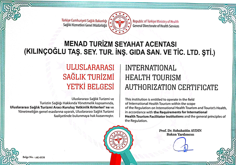Sağlık Turizm Yetki Belgemiz